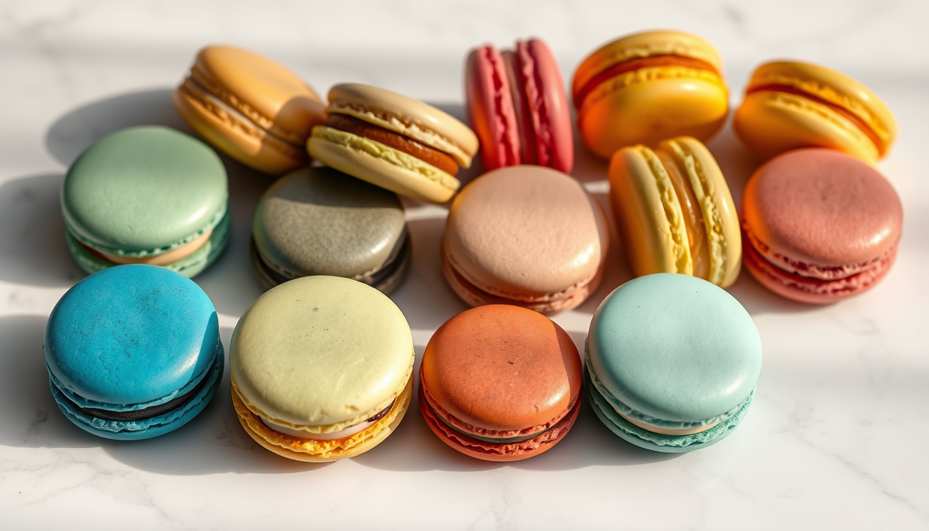 Colorful macarons arrangement